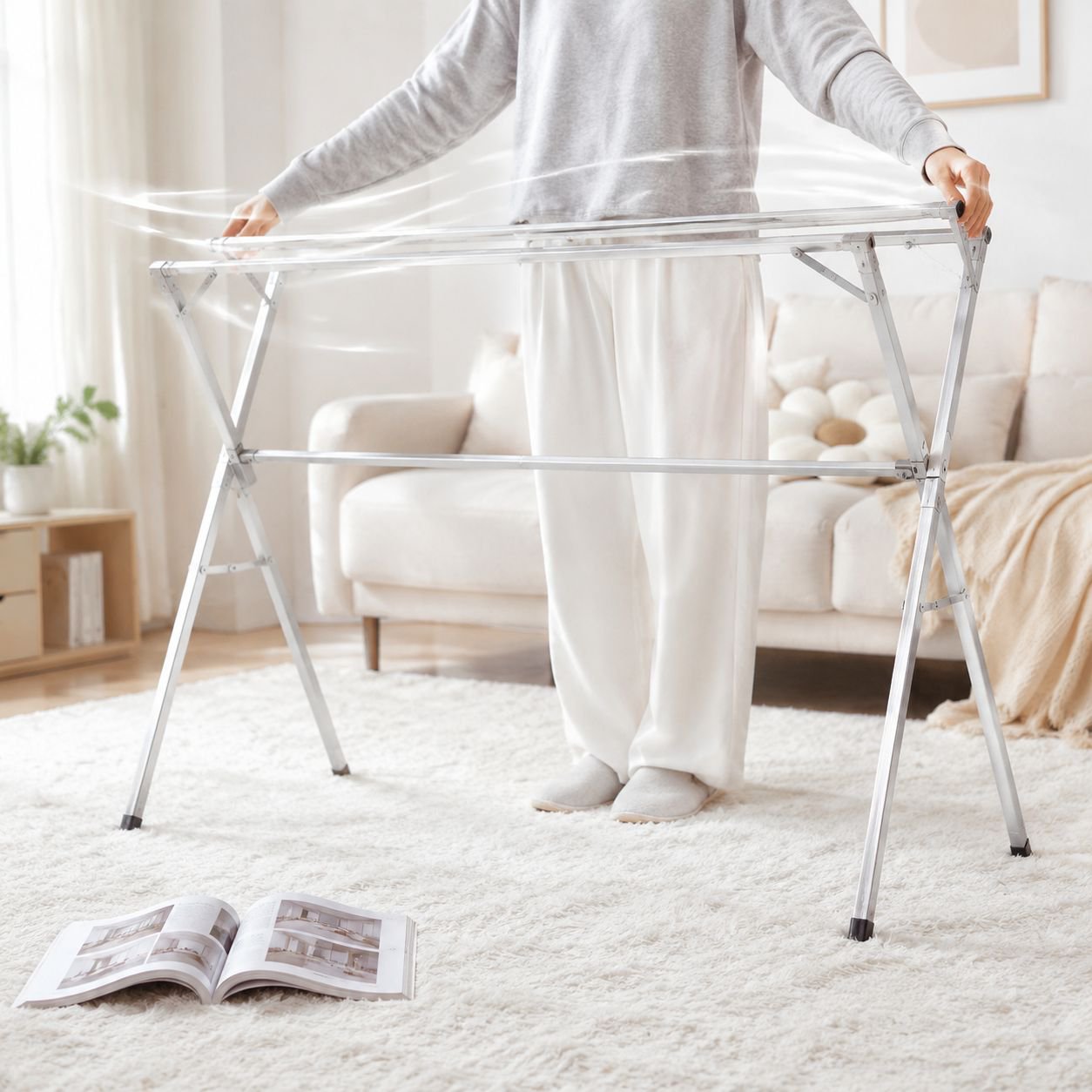 Edelstahl Wäscheständer im modernen Design