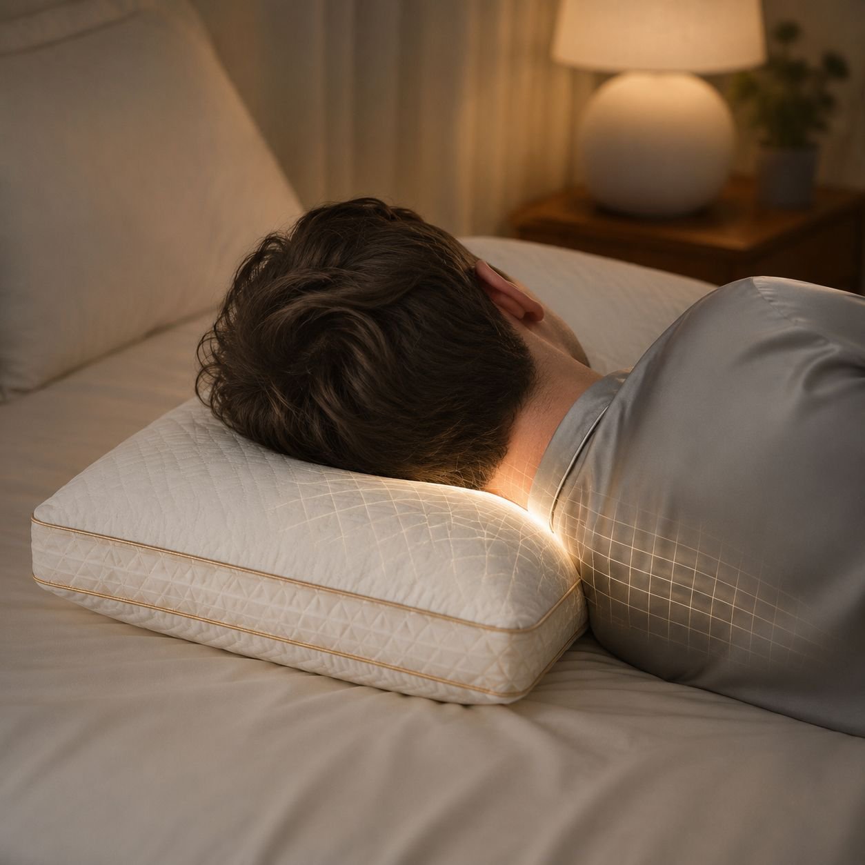 Men's home soybean fiber pillow rebound antibacterial cervical pillow whole head sleep pillow