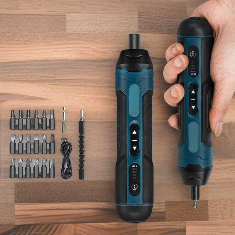 Compact DIY electric screwdriver set with 16 magnetic bits
