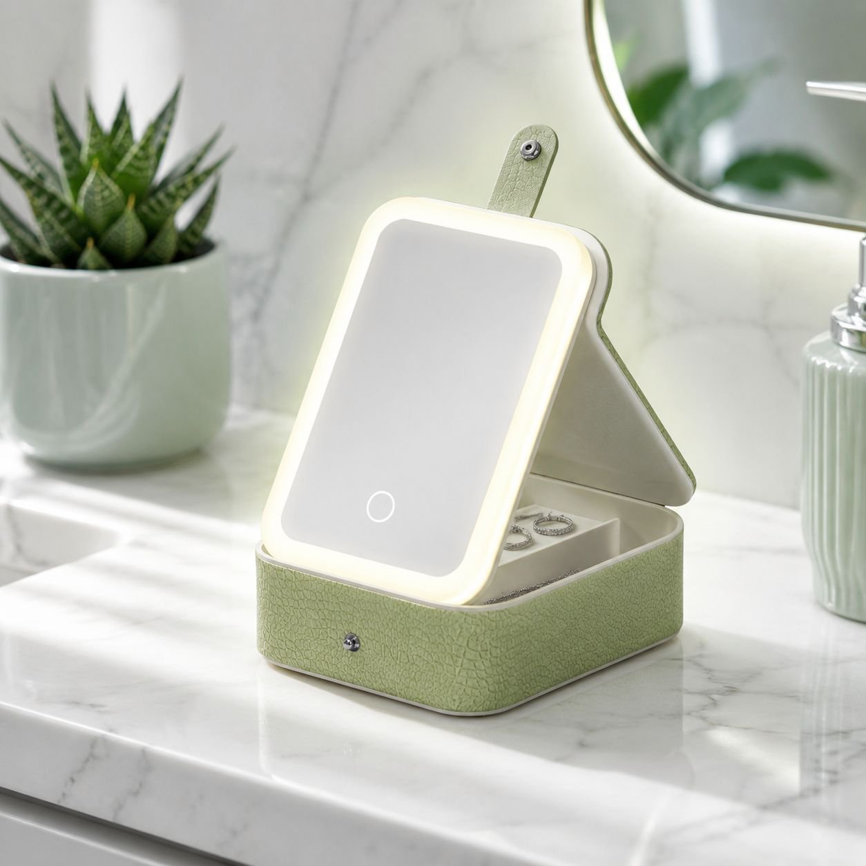 LED Lighted Makeup Mirror in Compact Box