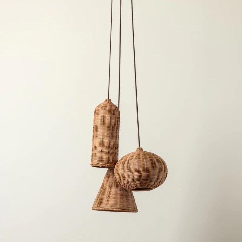 Japanese-Style Woven Rattan Pendant Lamp