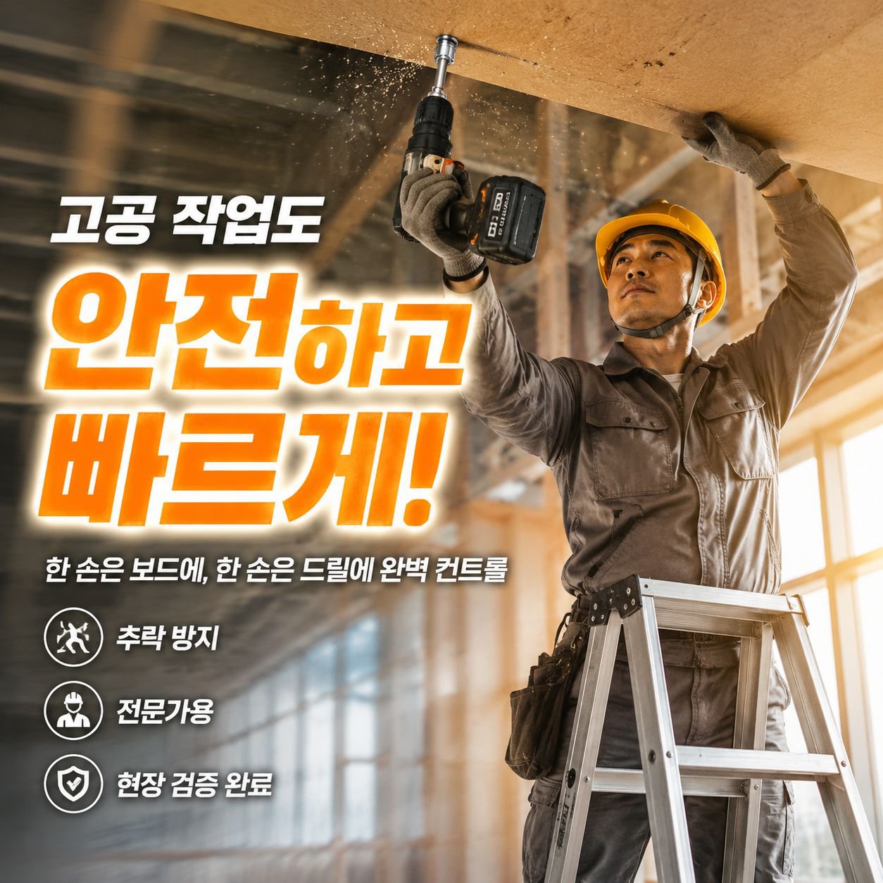 한 손 조작 나사 고정 도구 스프링식 드릴 범용형