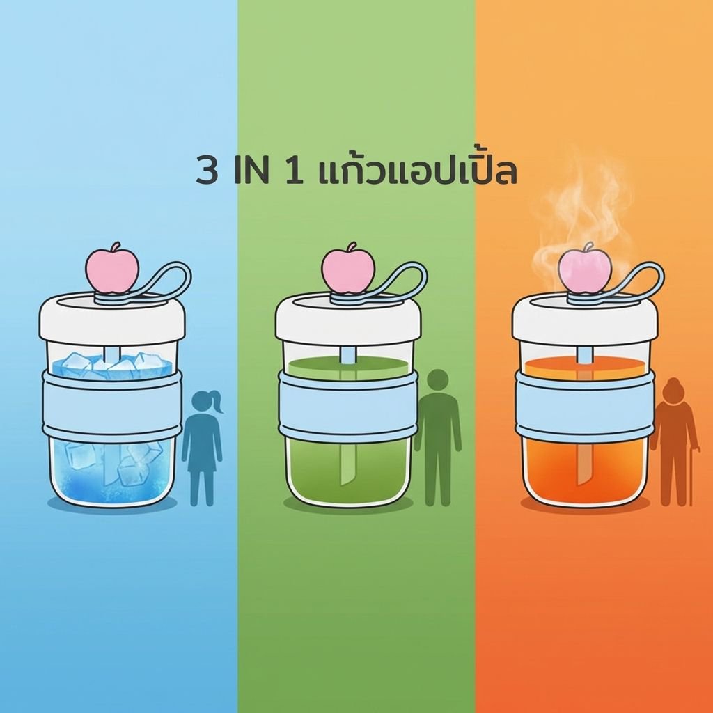 ถ้วยน้ำแข็งคั้นแอปเปิล 3-in-1