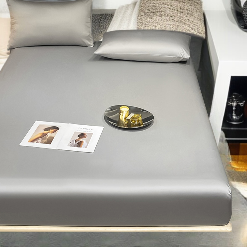 マットレスプロテクター マルチカラー対応無地アイスシルクベッドカバー 滑り止めシルキーマットレスプロテクター 涼感ダストカバー