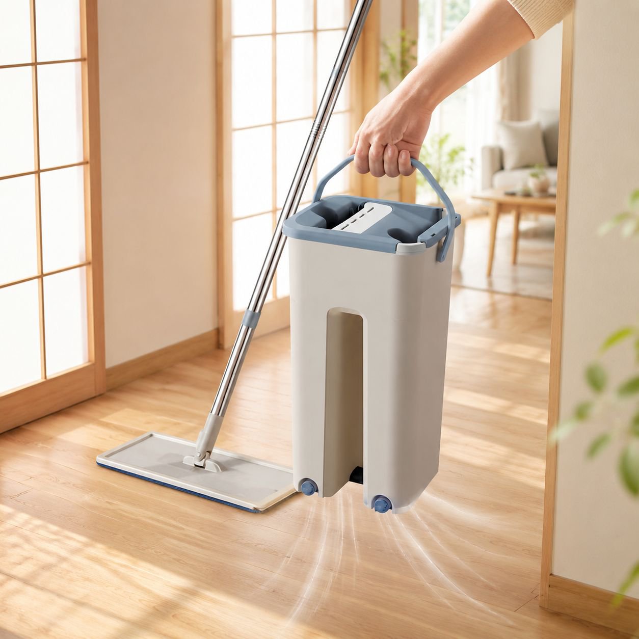 フローリングや畳にも使える多用途モップ