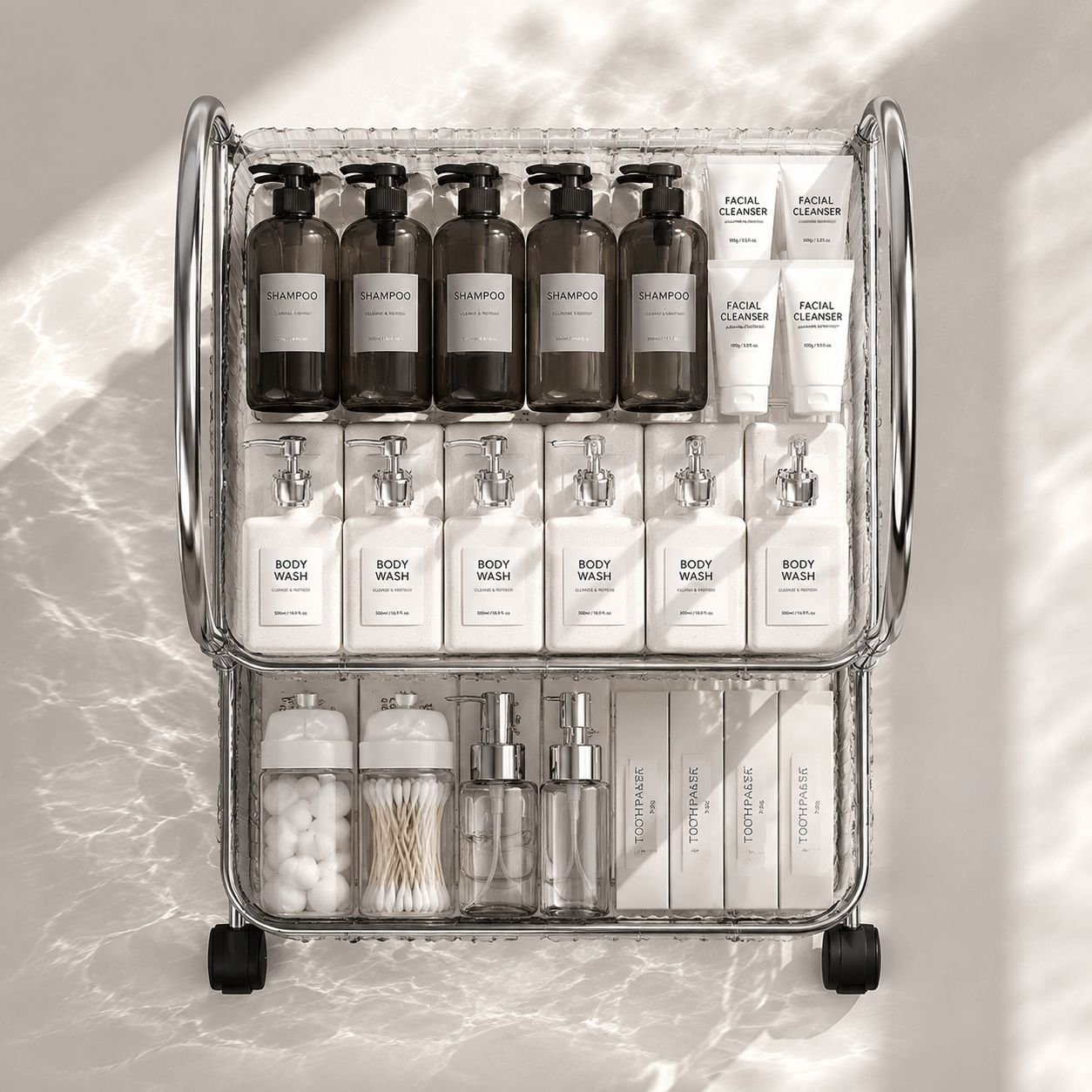 Easy-to-move kitchen floor storage rack