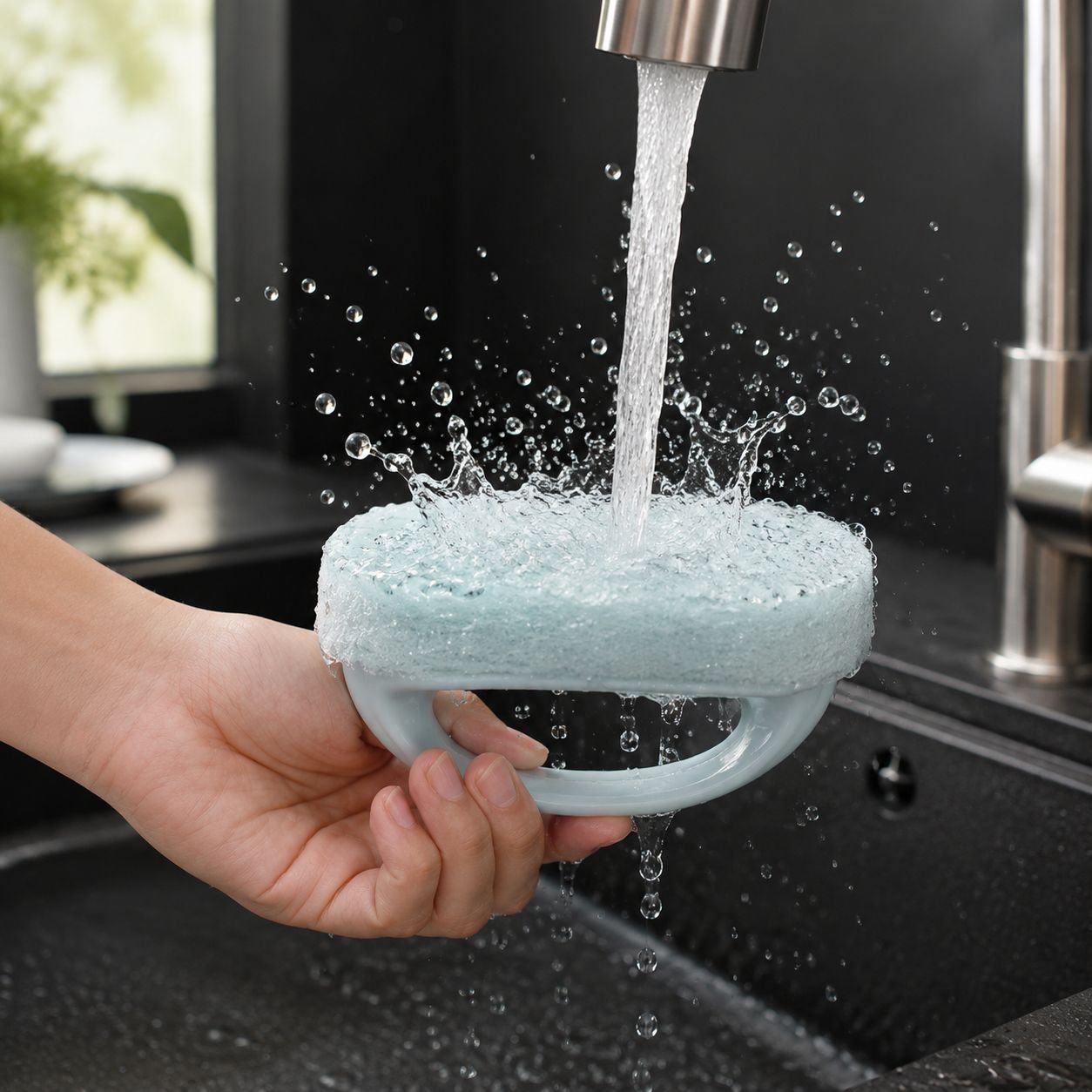 Special cleaning brush reaching tight corners