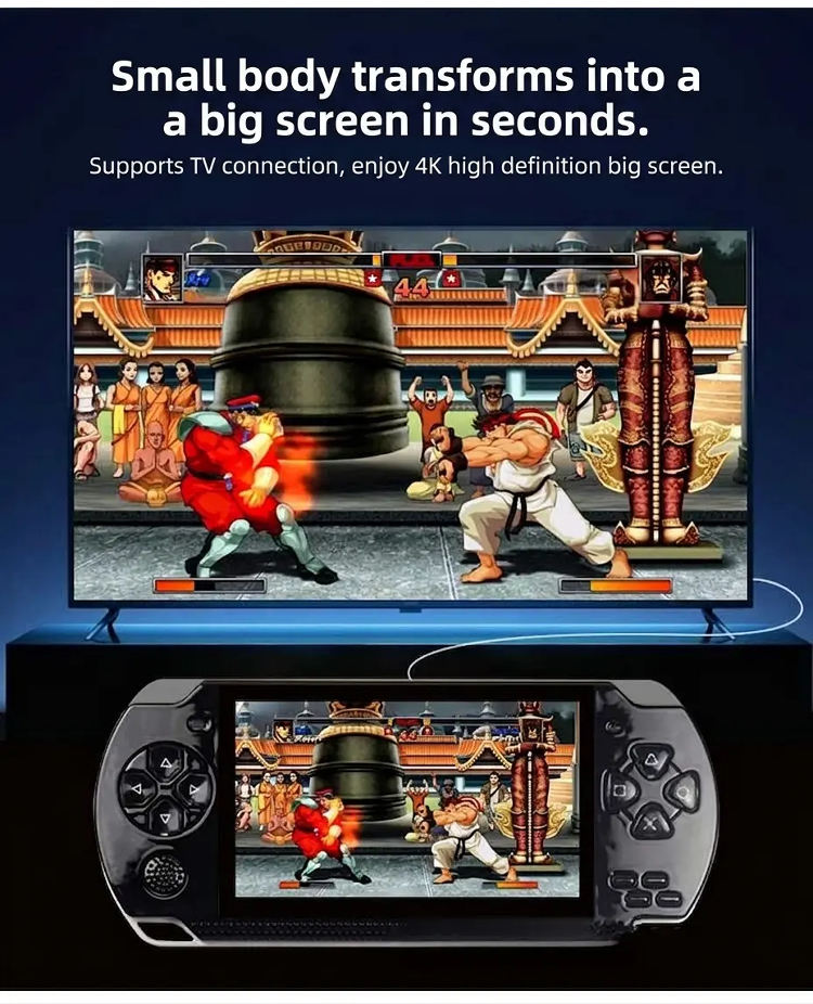 Portable HD game device for mobile gaming