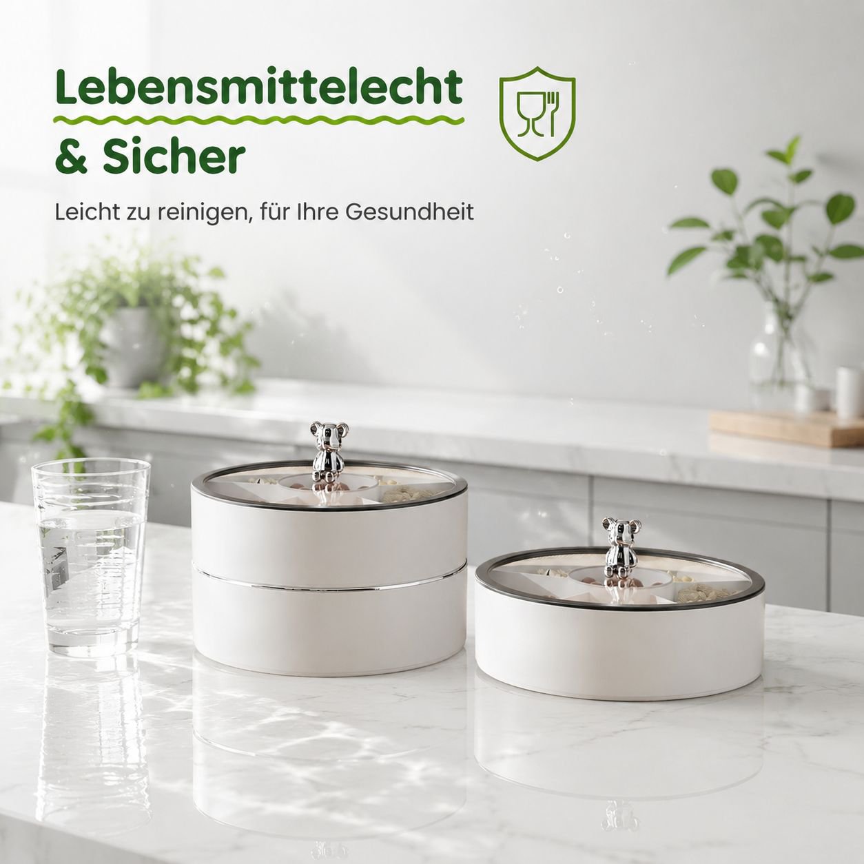 Neue drehbare versiegelte Aufbewahrungsbox für Trockenfrüchte und Snacks
