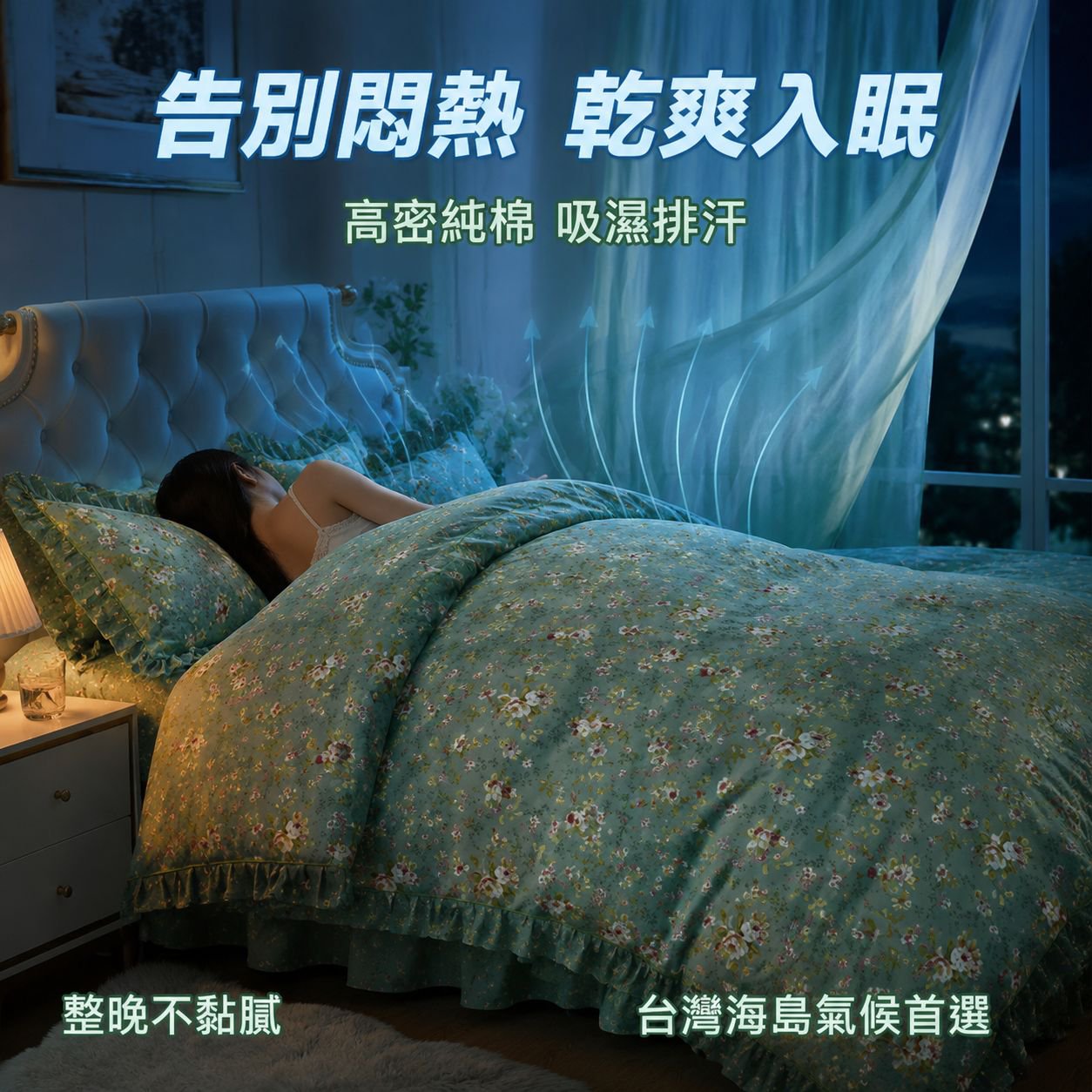 蕾絲花邊印花床上用品四件套