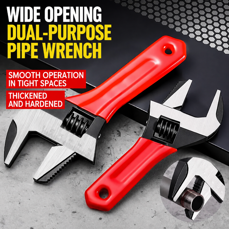 JMY-All-Steel Extra-Large Opening Short Handle Adjustable Wrench