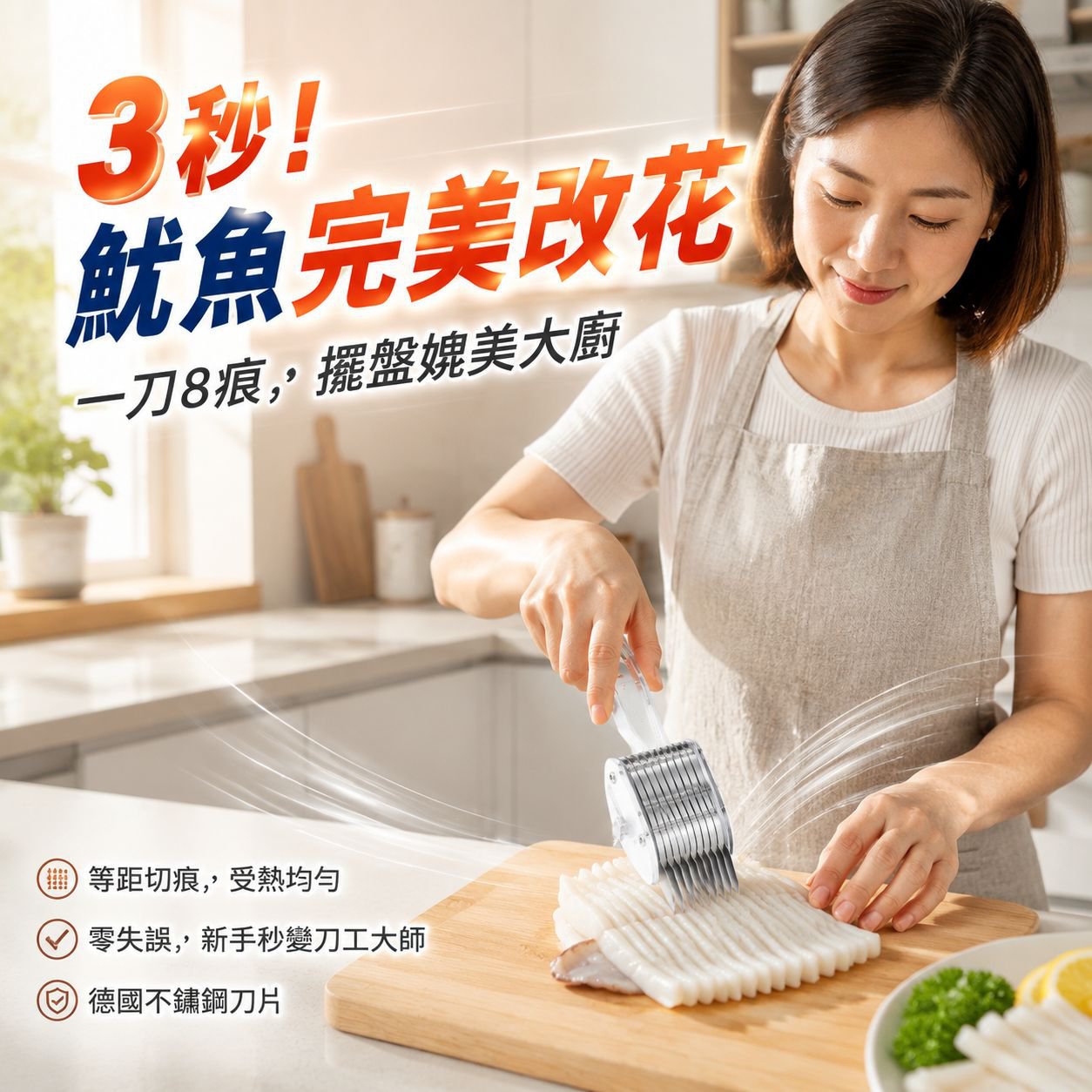 花紋多用途魷魚刀家用