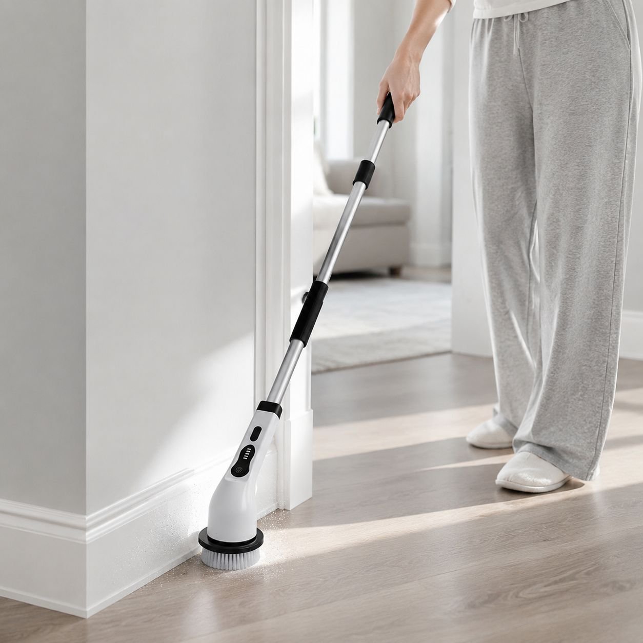 Lightweight cordless brush for effortless cleaning