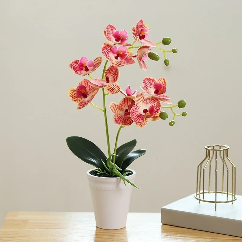 手作りバタフライ蘭 フェイク盆栽 花インテリア