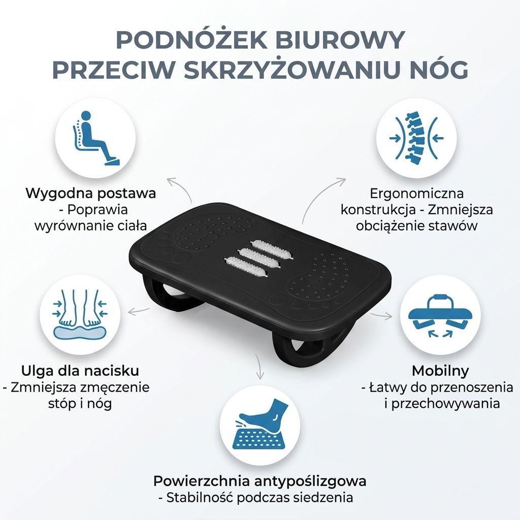 Podnóżek biurowy antypoślizgowy