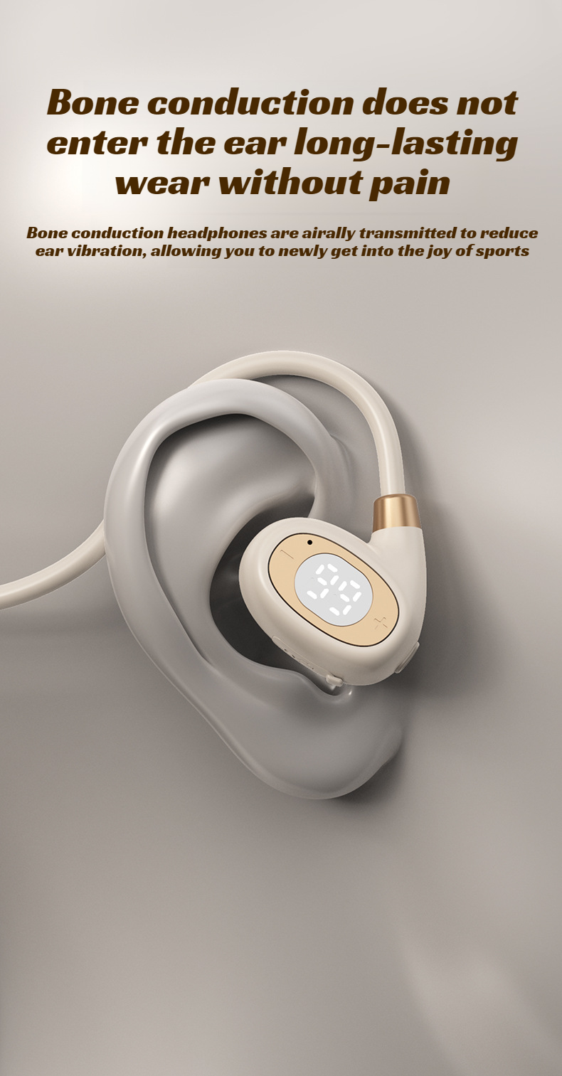 Bone conduction headset with ergonomic ear hook design