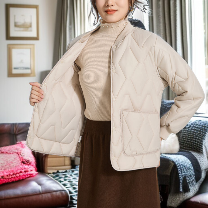 秋冬用保温長袖綿インナー レディース・メンズ兼用 軽量綿ジャケット