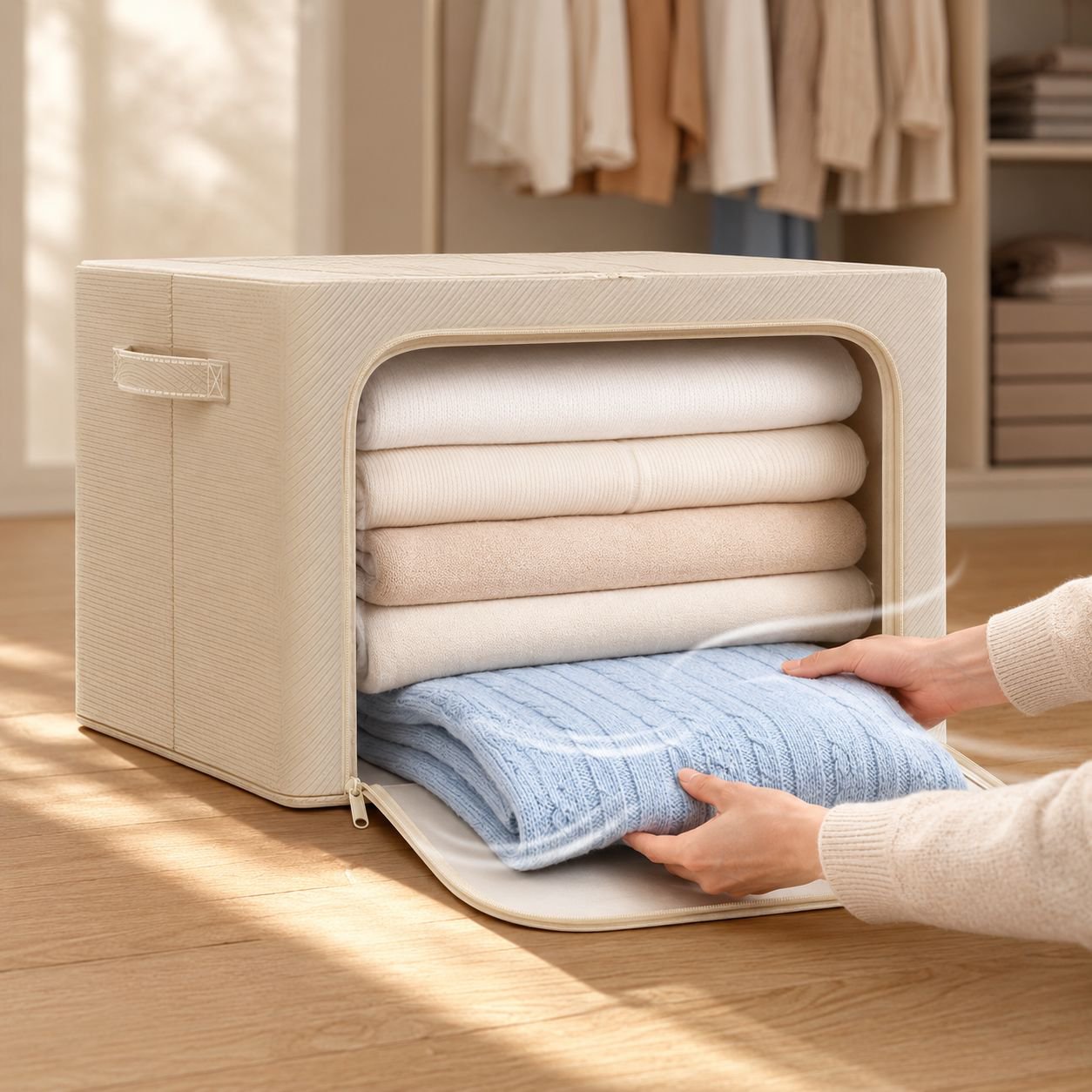 Large Capacity Foldable Wardrobe Storage Box for Home