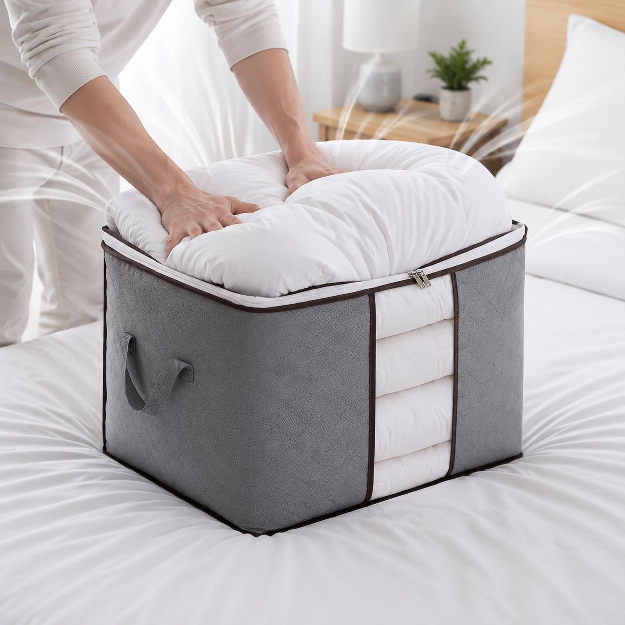 Large capacity quilt storage bag, household clothing organizer, non-woven luggage bag, waterproof an