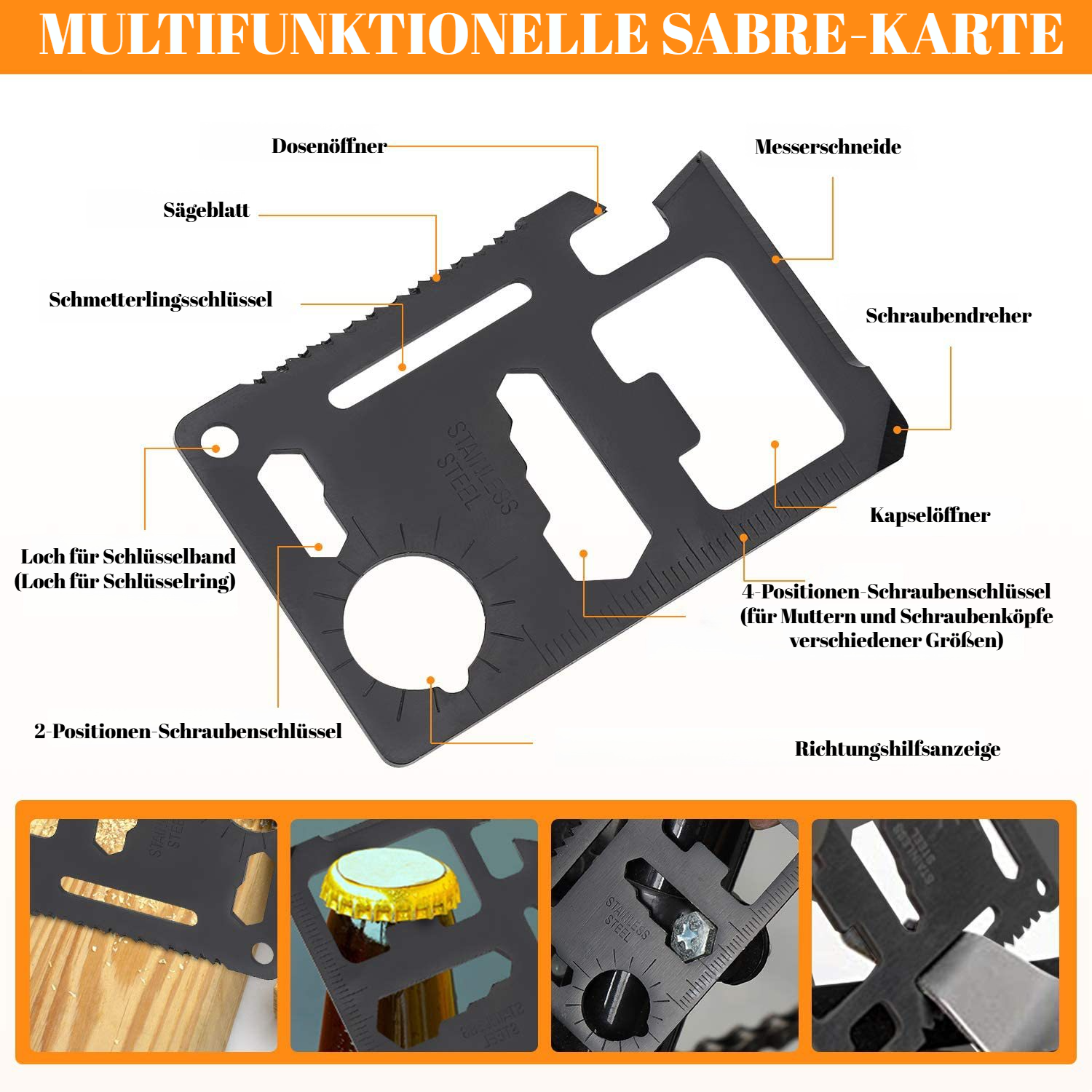 Kompaktes Outdoor-Survival-Werkzeugset