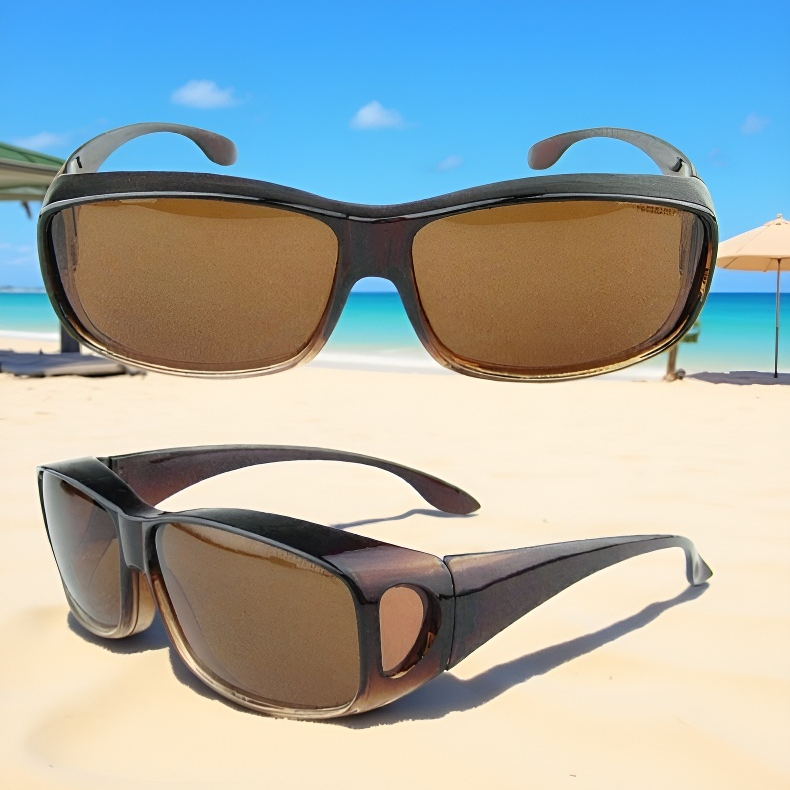 偏光サングラス・近視メガネに装着可能・男性用