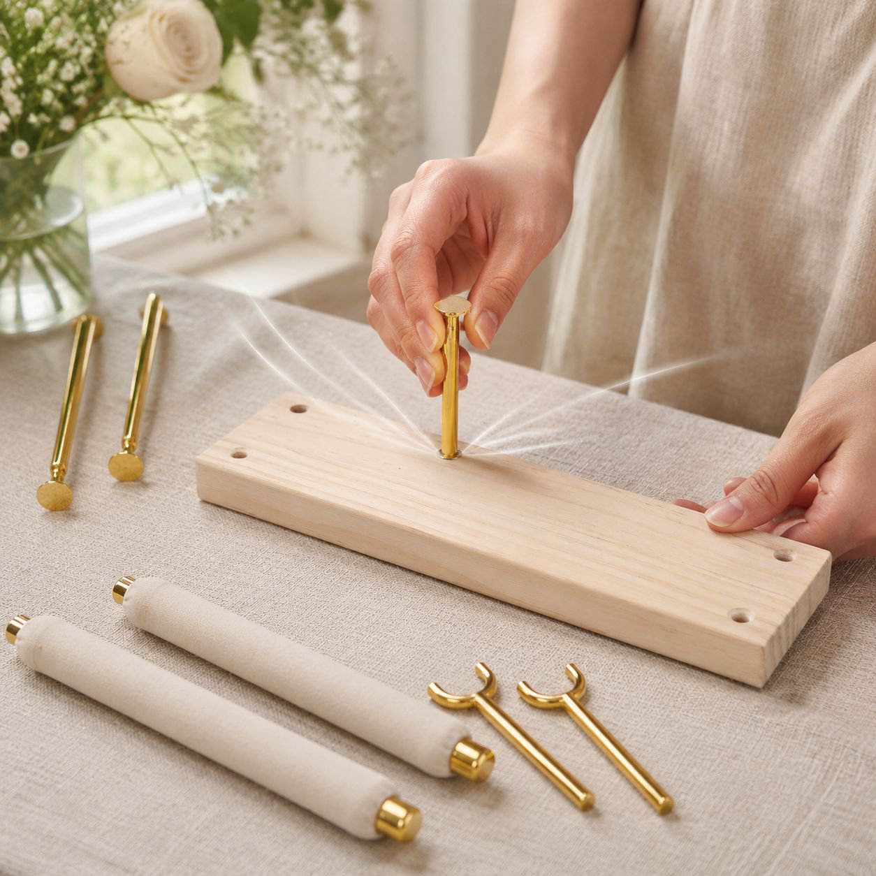 Praktischer Schmuck Organizer aus Holz, abnehmbar