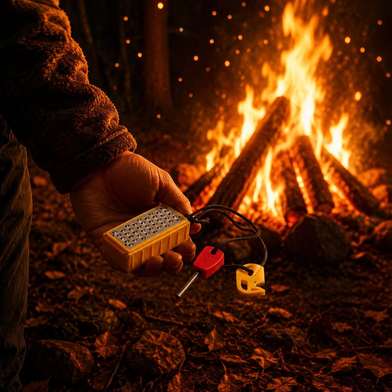 Kit de fabrication de tinder et pierre à feu portable pour l'extérieur