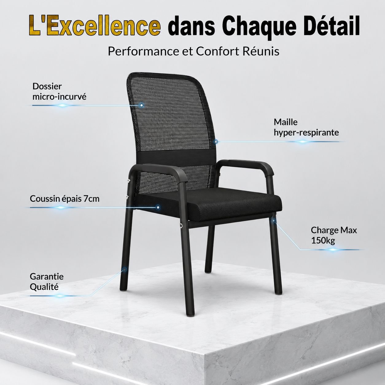 Roulettes fixes pour chaise de bureau ChairSense Alpha
