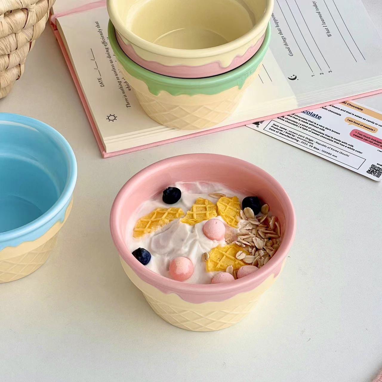 Cute Ice Cream Ceramic Dinnerware Set