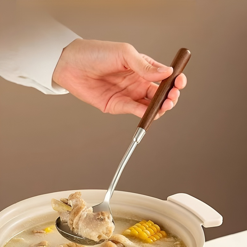 다용도 호두나무 국자 긴 손잡이 주방 조리용 국자