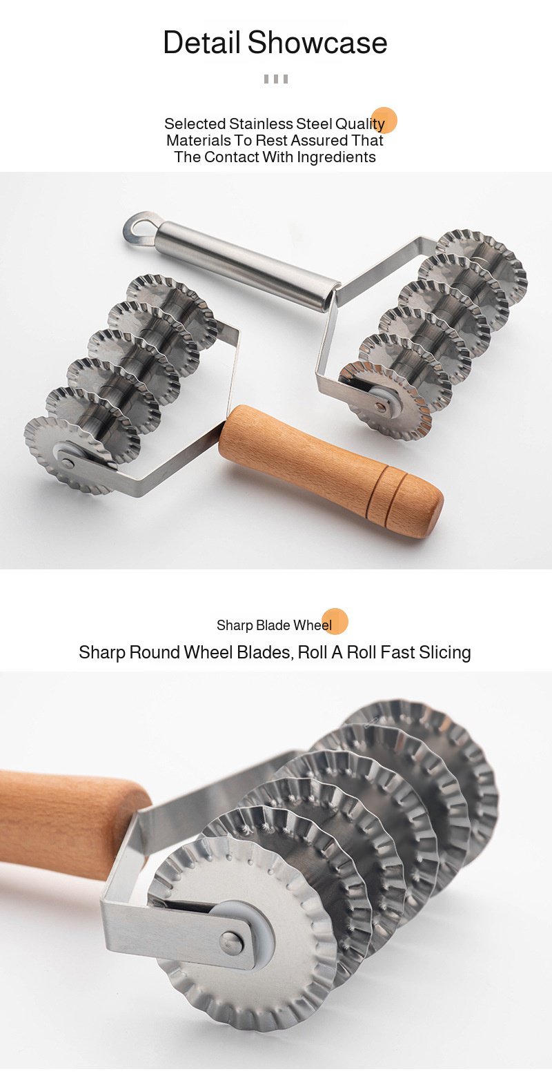 Bread knife with ergonomic wooden handle