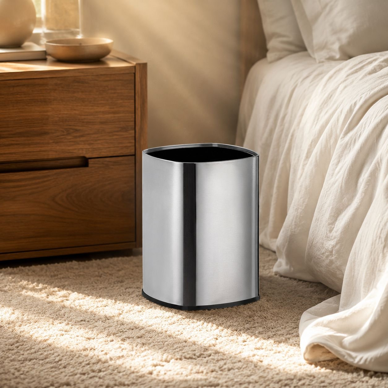 Easy-access trash bag dispenser storage bin
