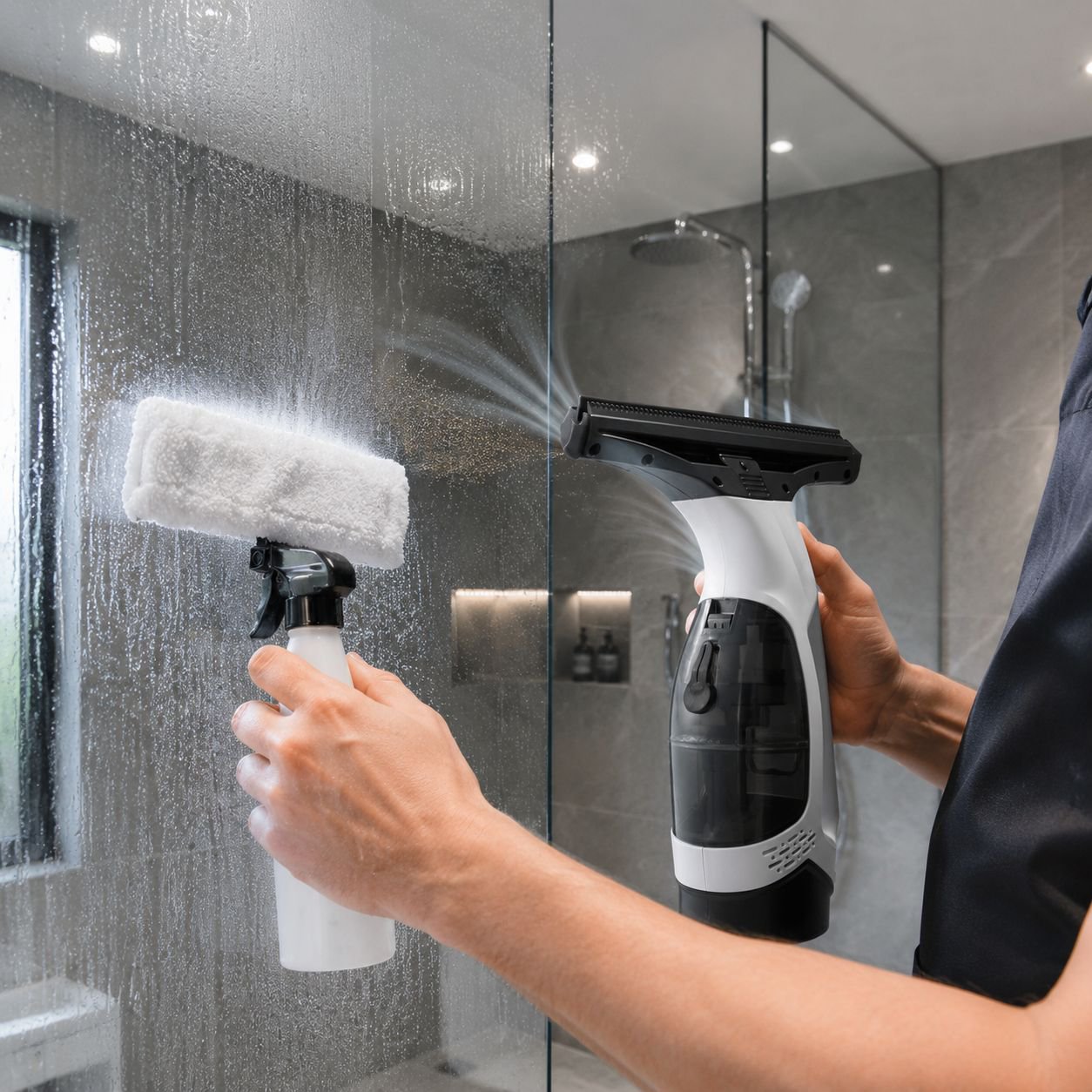 Portable glass cleaner/window wiper