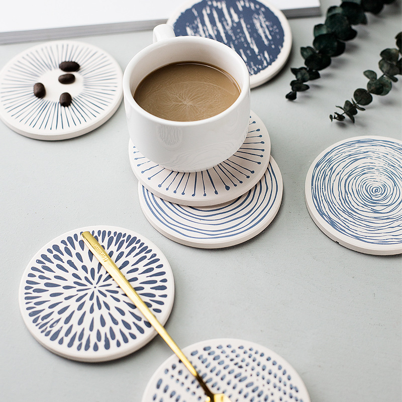 Diatomaceous earth coasters