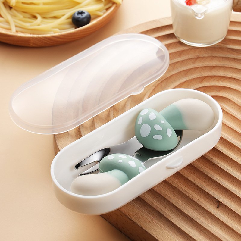 寶寶餵養勺叉組合草莓圖案