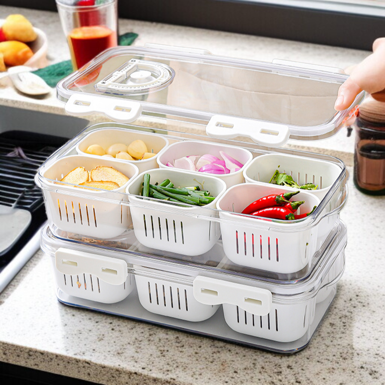 Organisierte Küche mit transparenter FrischeOrganizer Box