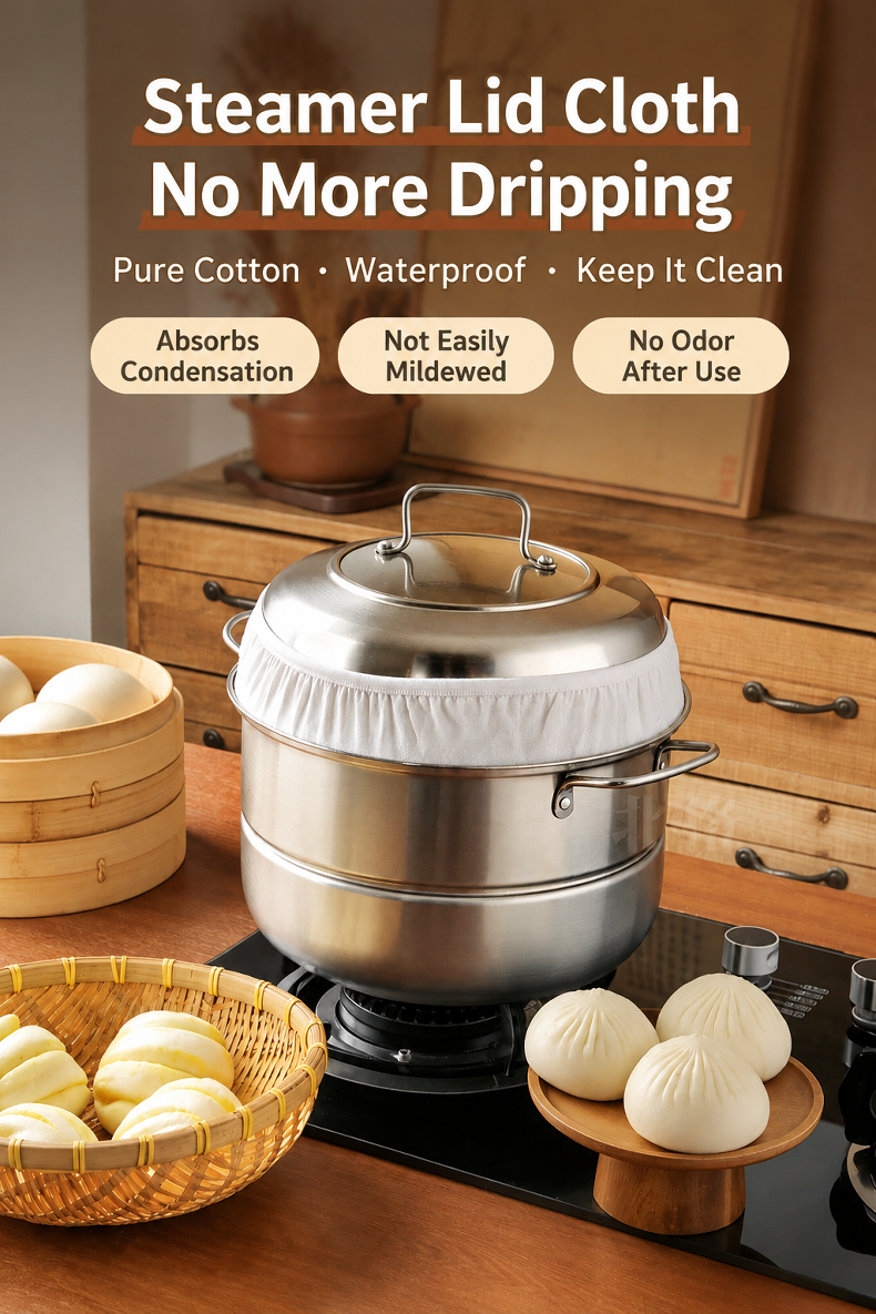 JMY Pot Lid Drip Protector beside a cooking pot