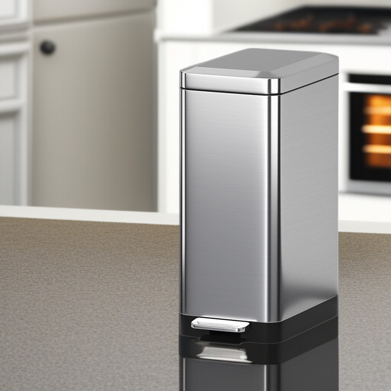 Papelera de pedal de acero de estilo europeo