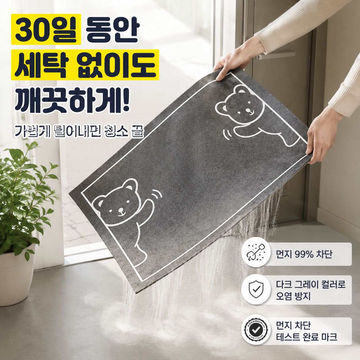 현관 전용 럭셔리 벨벳 바닥 매트