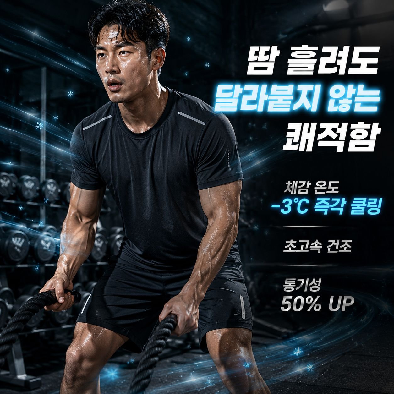 여름 아이스 실크 통기성 남성 스포츠 반팔 티셔츠 반바지 투피스 세트