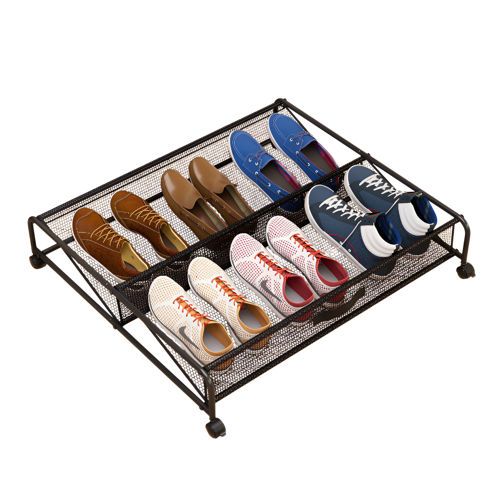 Einfaches Schuhregal unter dem Bett Aufbewahrungsregal Multifunktionales Eisenbett Aufbewahrungsbox 