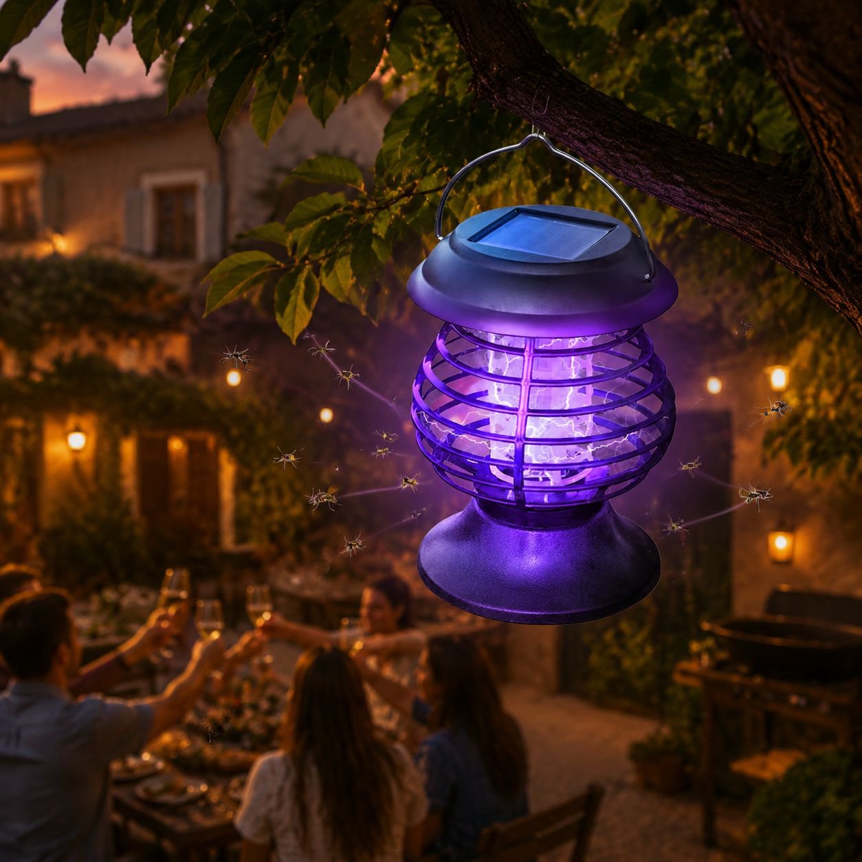 Tragbare solarbetriebene Garten-Mückenlampe, hängbare Außenleuchte