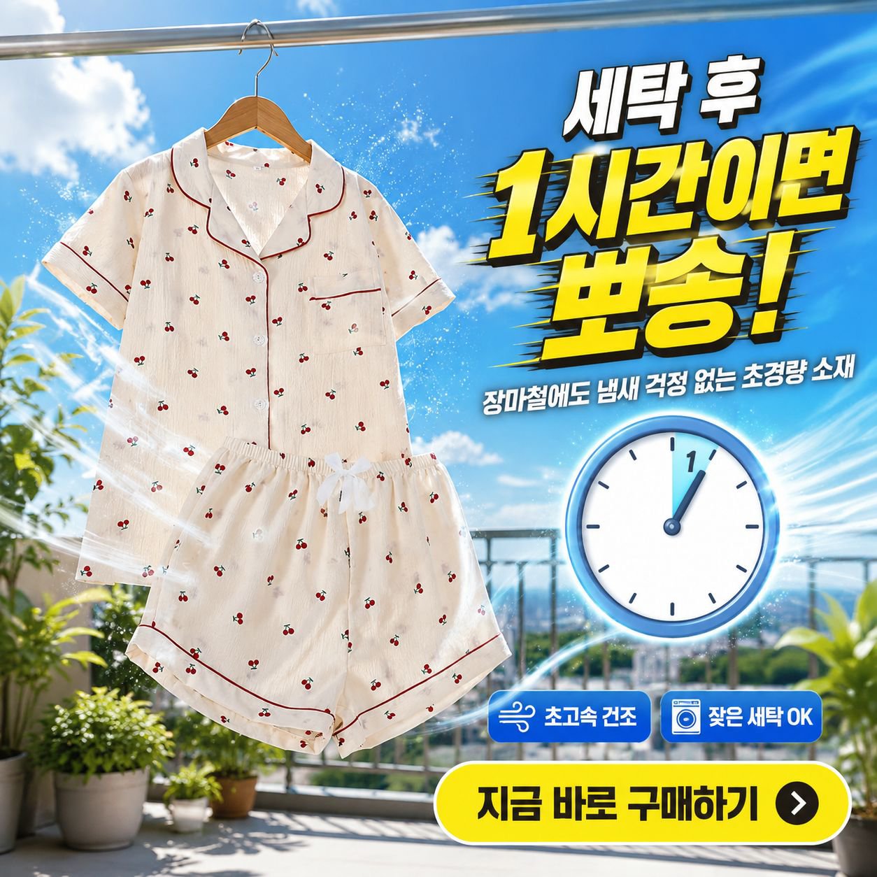 여름 여성 반팔 반바지 잠옷 세트