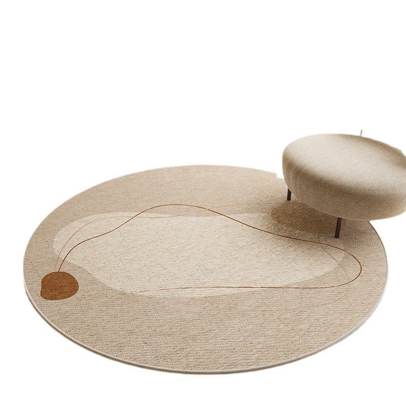 圓形客廳地毯 輕奢茶几轉椅腳墊 沙發臥室多用地墊