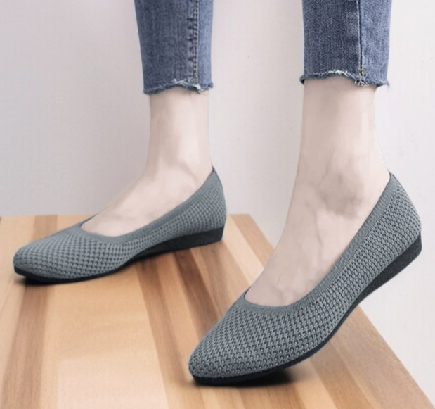 여성 여름 니트 플랫 단화 전체 이미지