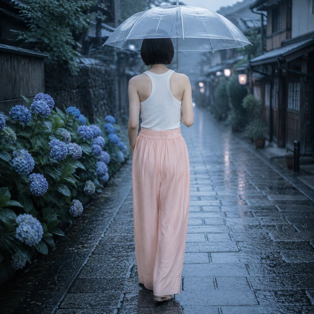 風通しの良い涼しいワイドレッグスーツ、オフィス向けスーツ