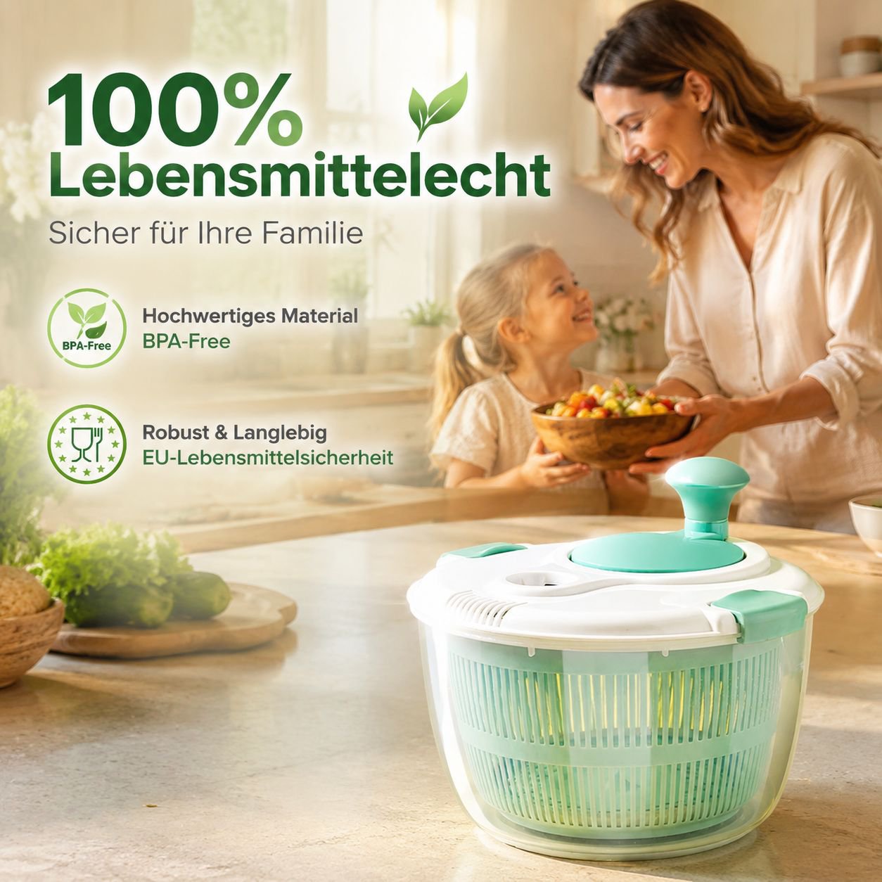 Elektrische Touch-Gemüseschleuder mit großem Volumen und schneller Reinigung