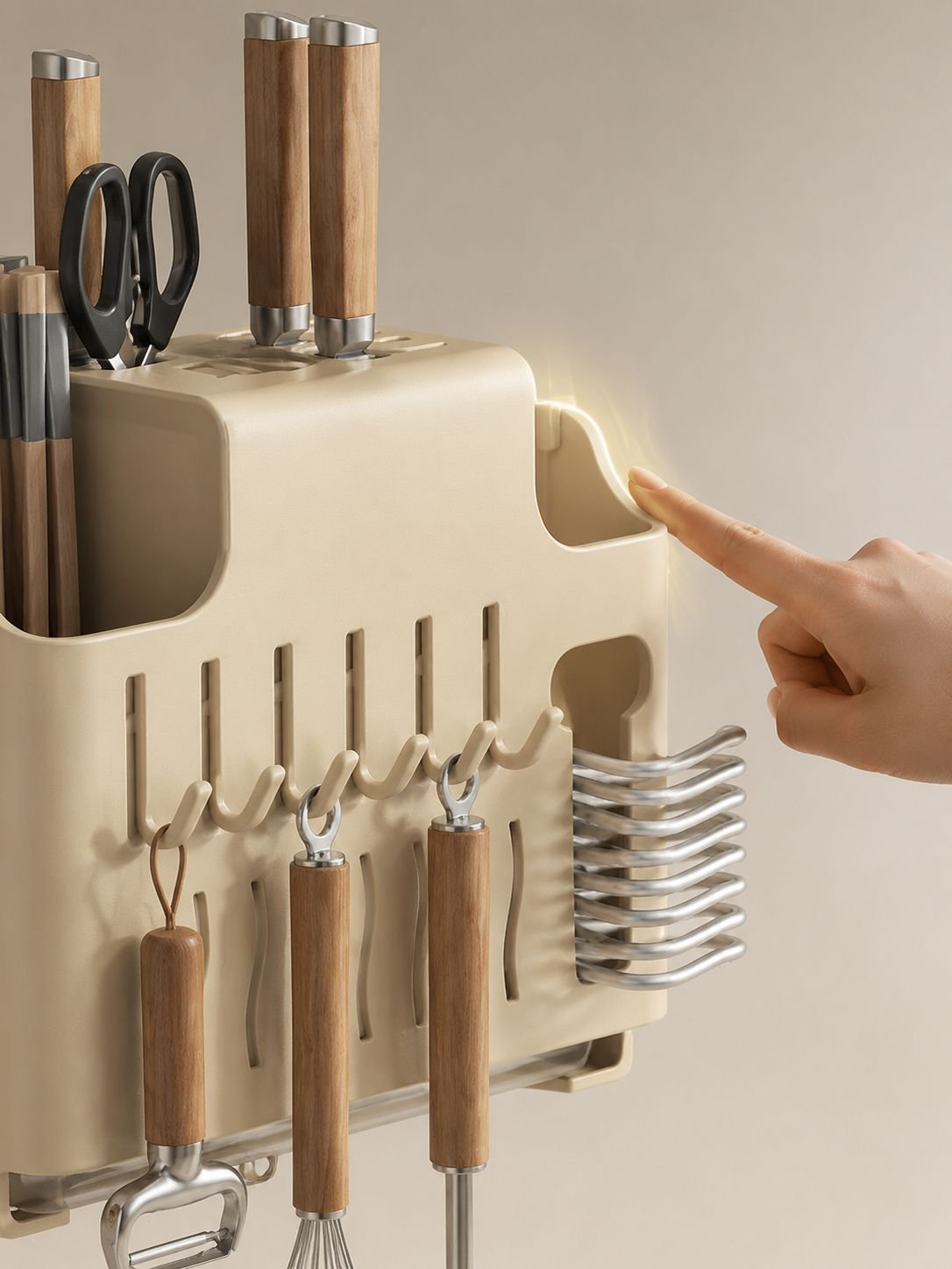 Stainless steel kitchen rack for efficient storage