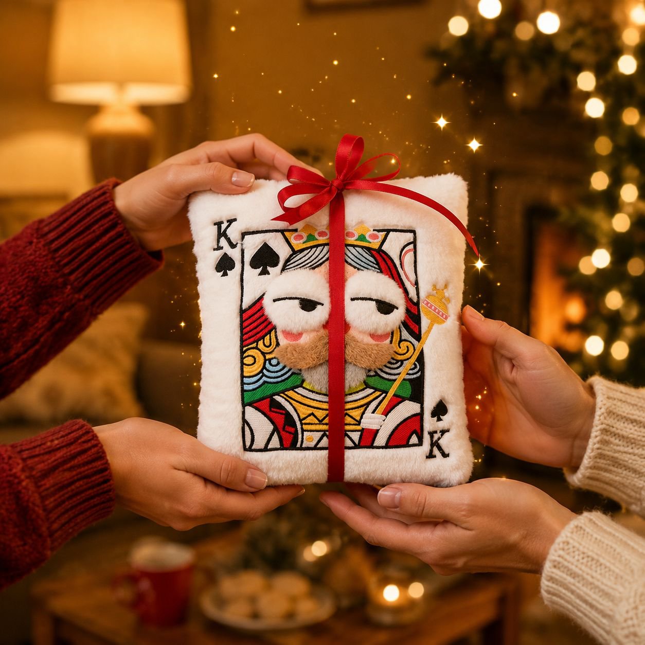 Plush embroidered playing card pillow/cushion - high-value, fun, and a great gift for friends and be