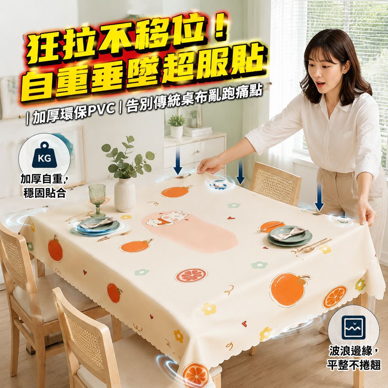 高端長方形防水桌布 防油免洗輕奢桌巾